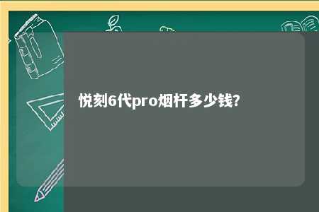 悦刻6代pro烟杆多少钱？